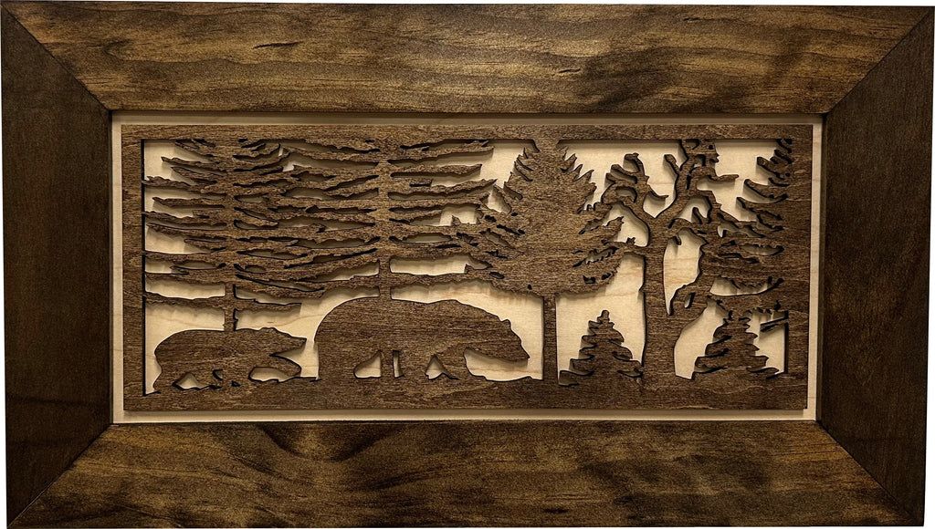 Bear in Woods Hidden Gun Storage Safe Concealment Shelf Concealed Furniture