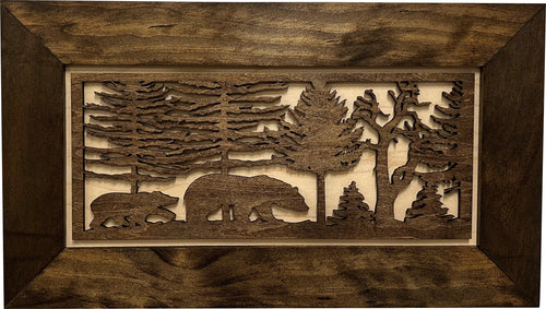 Bear in Woods Hidden Gun Storage Safe Concealment Shelf Concealed Furniture