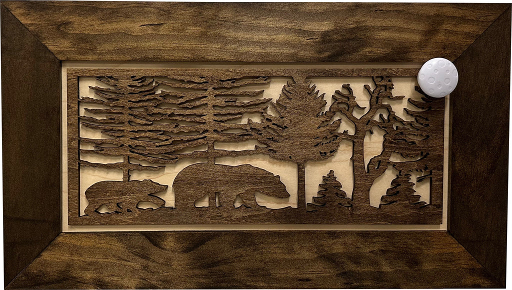 Bear in Woods Hidden Gun Storage Safe Concealment Shelf Concealed Furniture