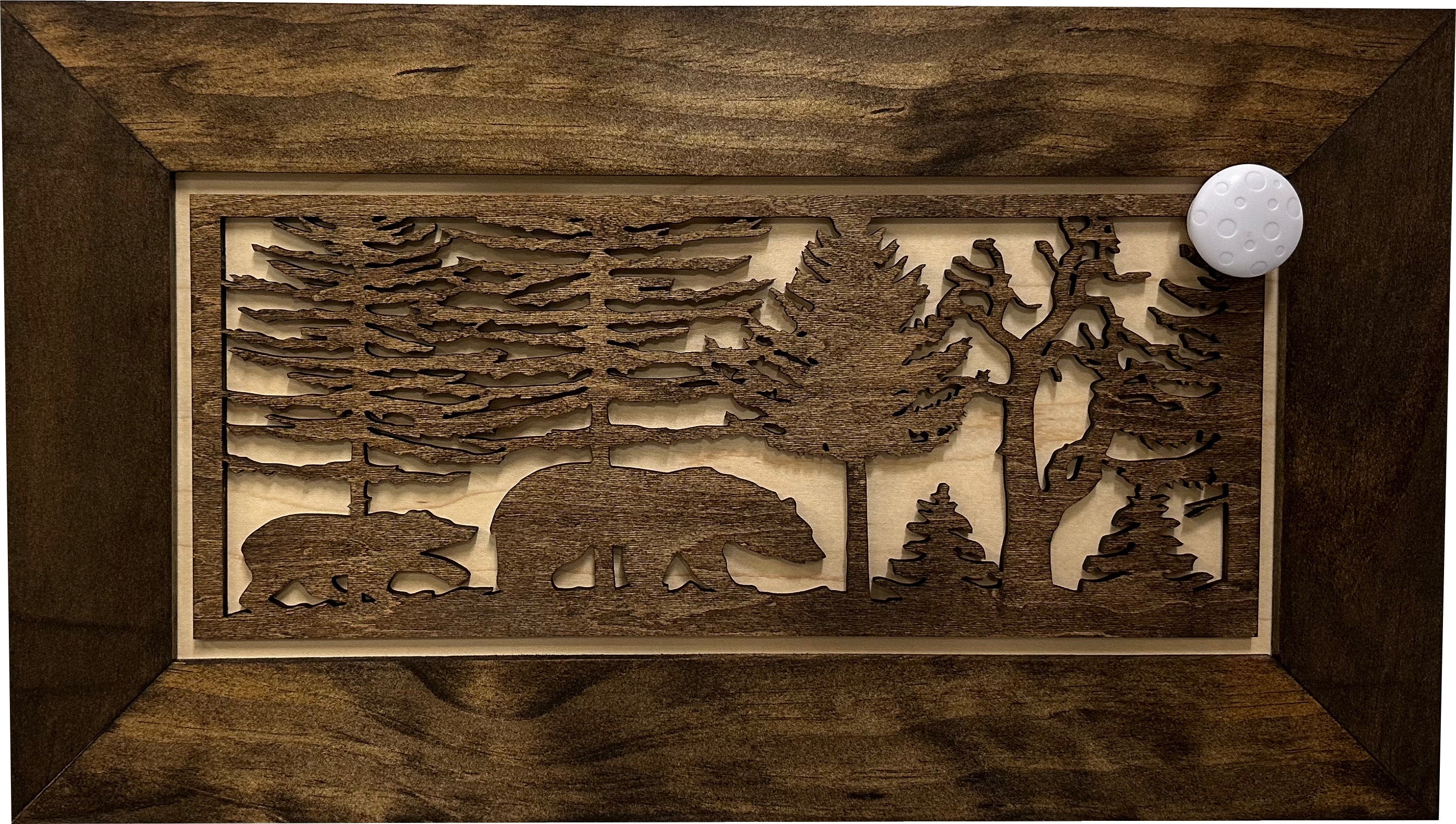 Bear in Woods Hidden Gun Storage Safe Concealment Shelf Concealed Furniture
