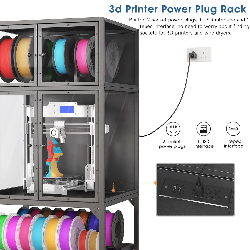 3D Printer Cabinet Filament Storage, Noise Reducing