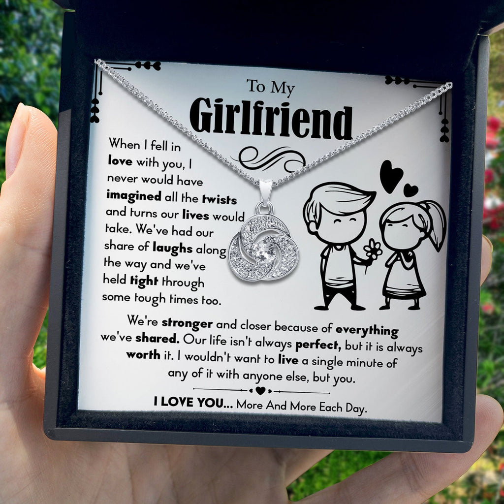 TRYNDI™ To My Girlfriend Floating Heart Necklace With Authentic Swarovski Crystals