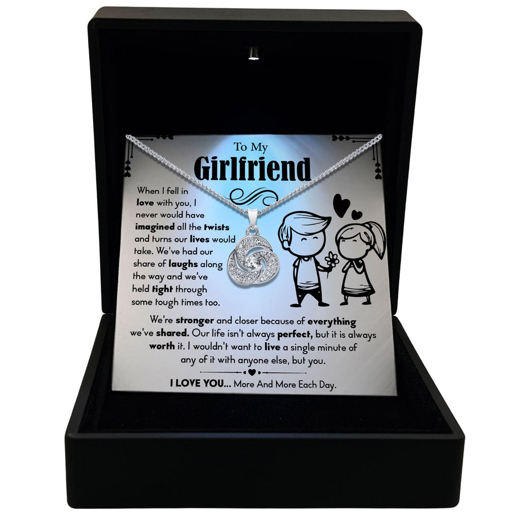 TRYNDI™ To My Girlfriend Floating Heart Necklace With Authentic Swarovski Crystals