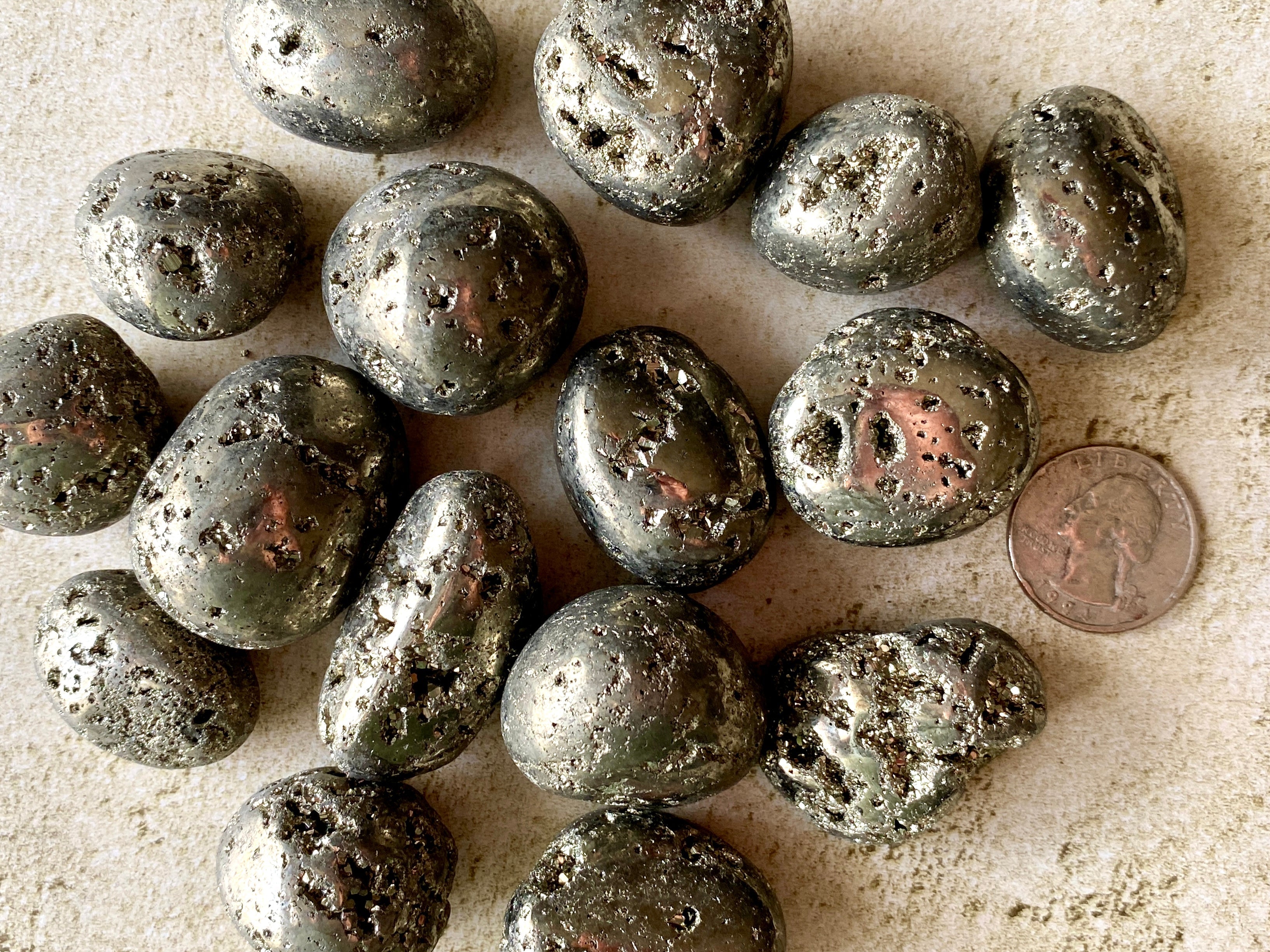 Tumbled Pyrite