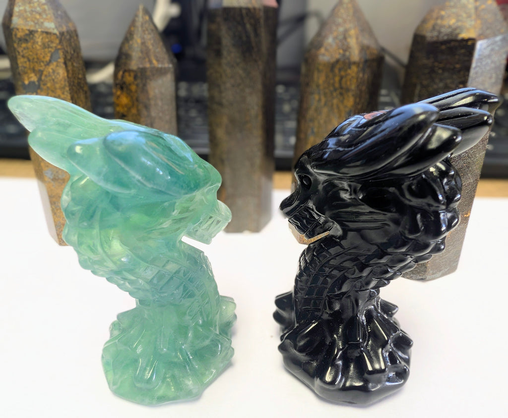 Crystal Dragon Head Carving – Strength, Protection & Ancient Wisdom