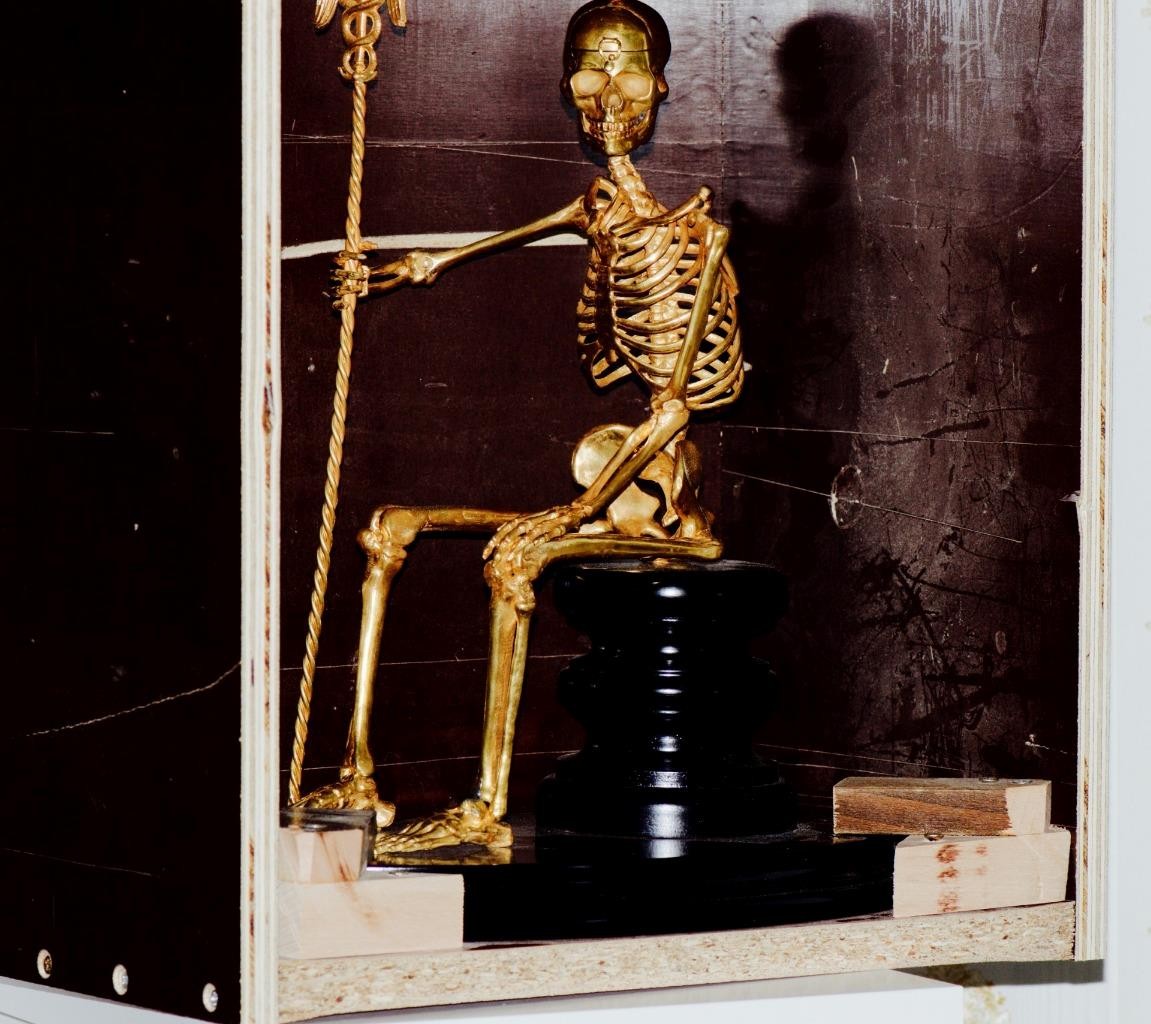 Antique c.1790s Memento Mori Skeleton Doctor's Verge Fusee Clock | 18k Ormolu