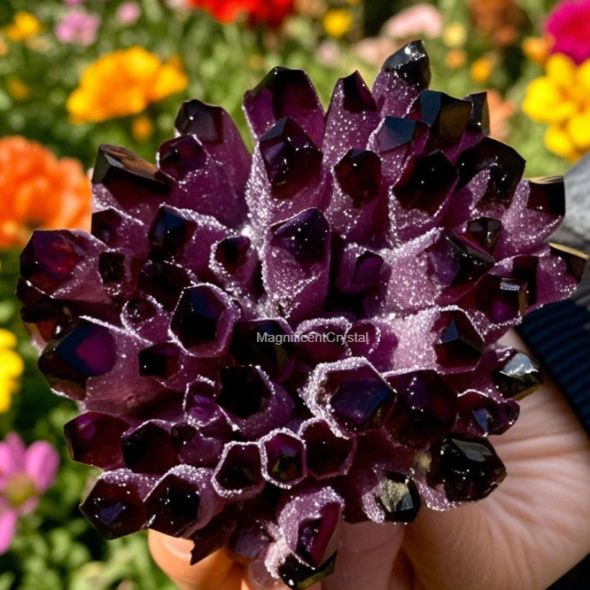 Rare DARK PURPLE Amethyst Quartz Cluster Natural Crystal