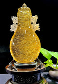 1.26LB Top Museum level Natural golden rutile Quartz Mineral specimen Crystal