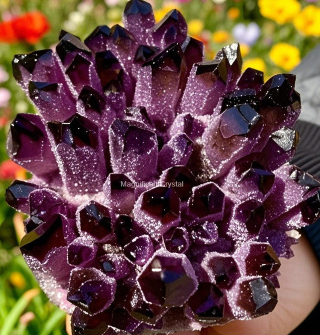 Rare DARK PURPLE Amethyst Quartz Cluster Natural Crystal