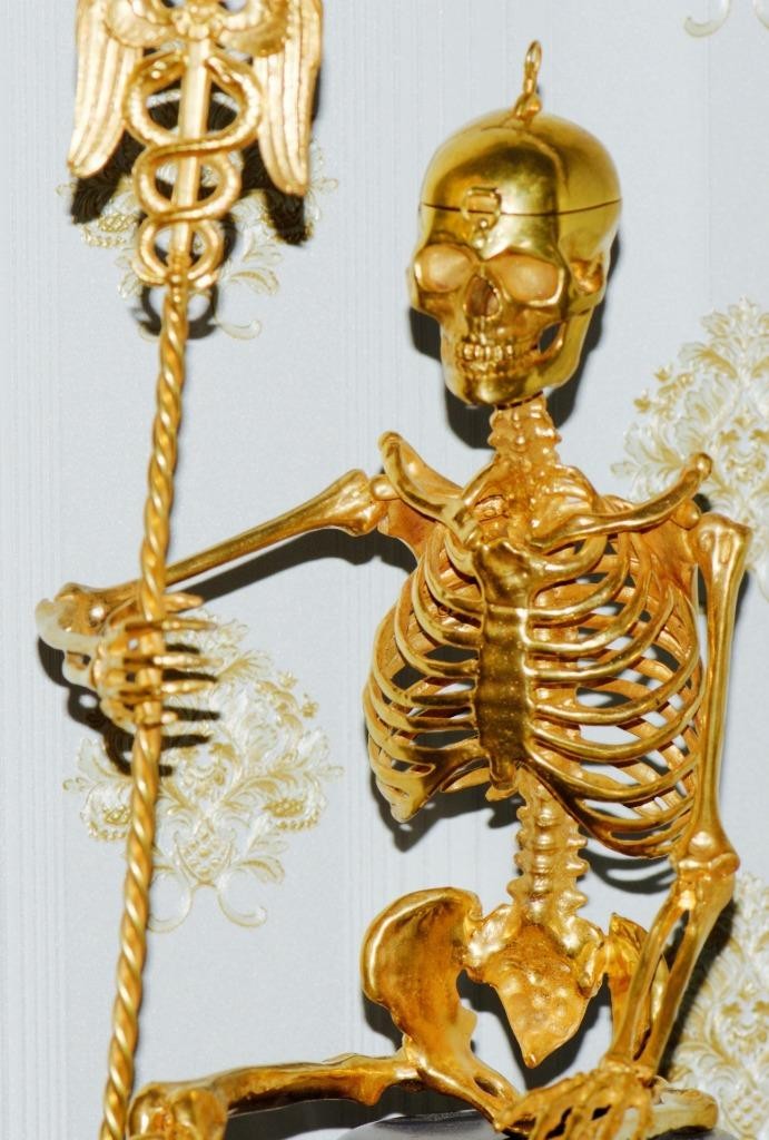 Antique c.1790s Memento Mori Skeleton Doctor's Verge Fusee Clock | 18k Ormolu