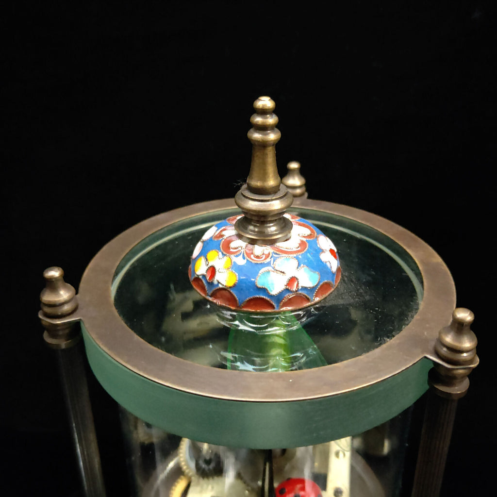 Antique Collection Exquisite Brass Glass Mechanical Clock