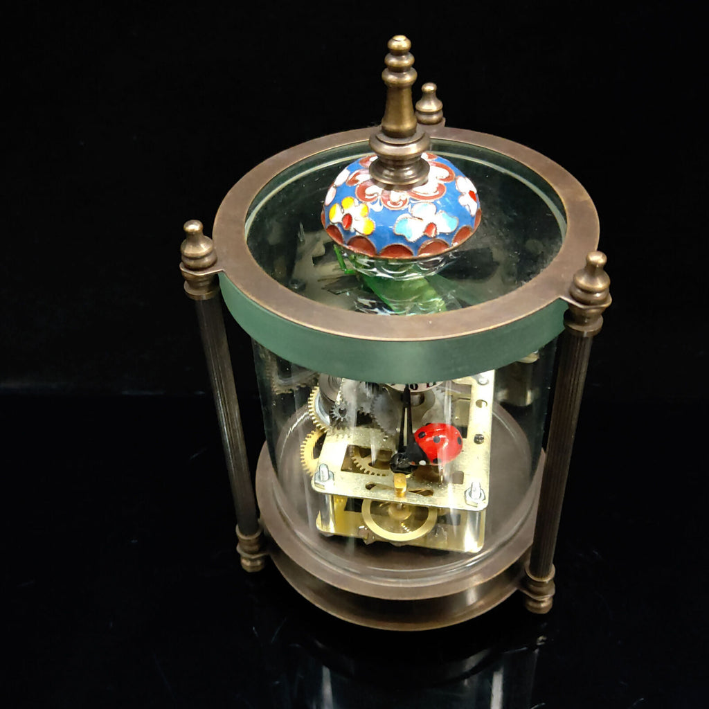 Antique Collection Exquisite Brass Glass Mechanical Clock