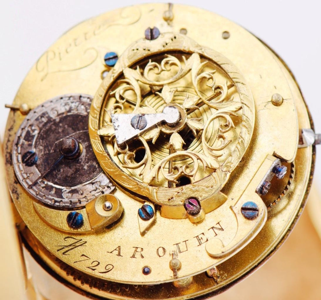 Antique c.1790s Memento Mori Skeleton Doctor's Verge Fusee Clock | 18k Ormolu