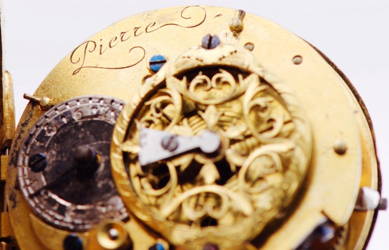Antique c.1790s Memento Mori Skeleton Doctor's Verge Fusee Clock | 18k Ormolu