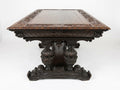 Antique George C Flint Co Library Table Renaissance Revival Carved Oak Man Heads