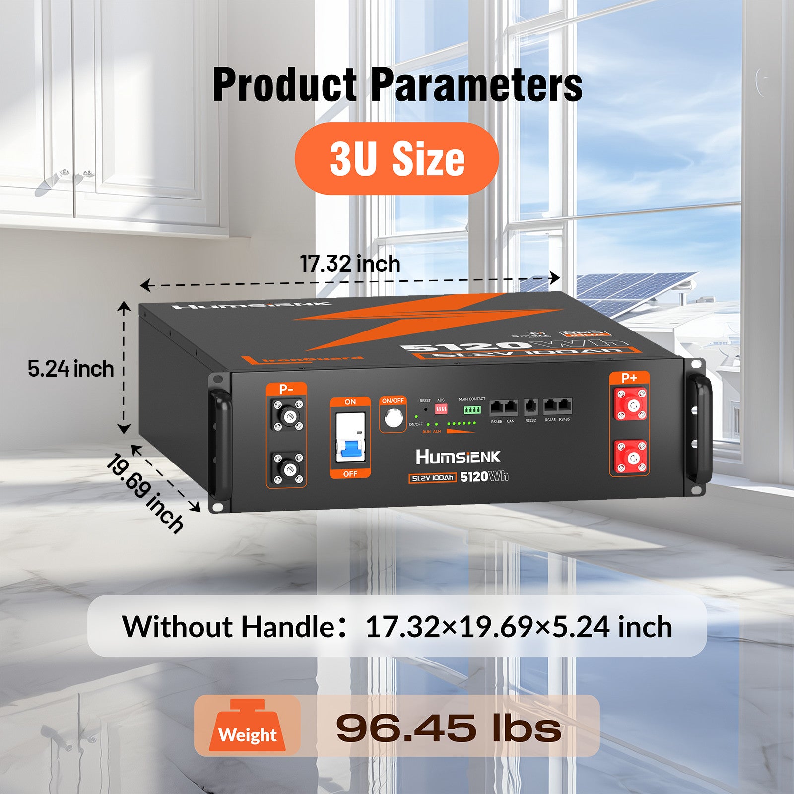 5.12KWh 48V 100Ah Server Rack LiFePO4 Battery BYD Home Storage Off-Grid UL 1973