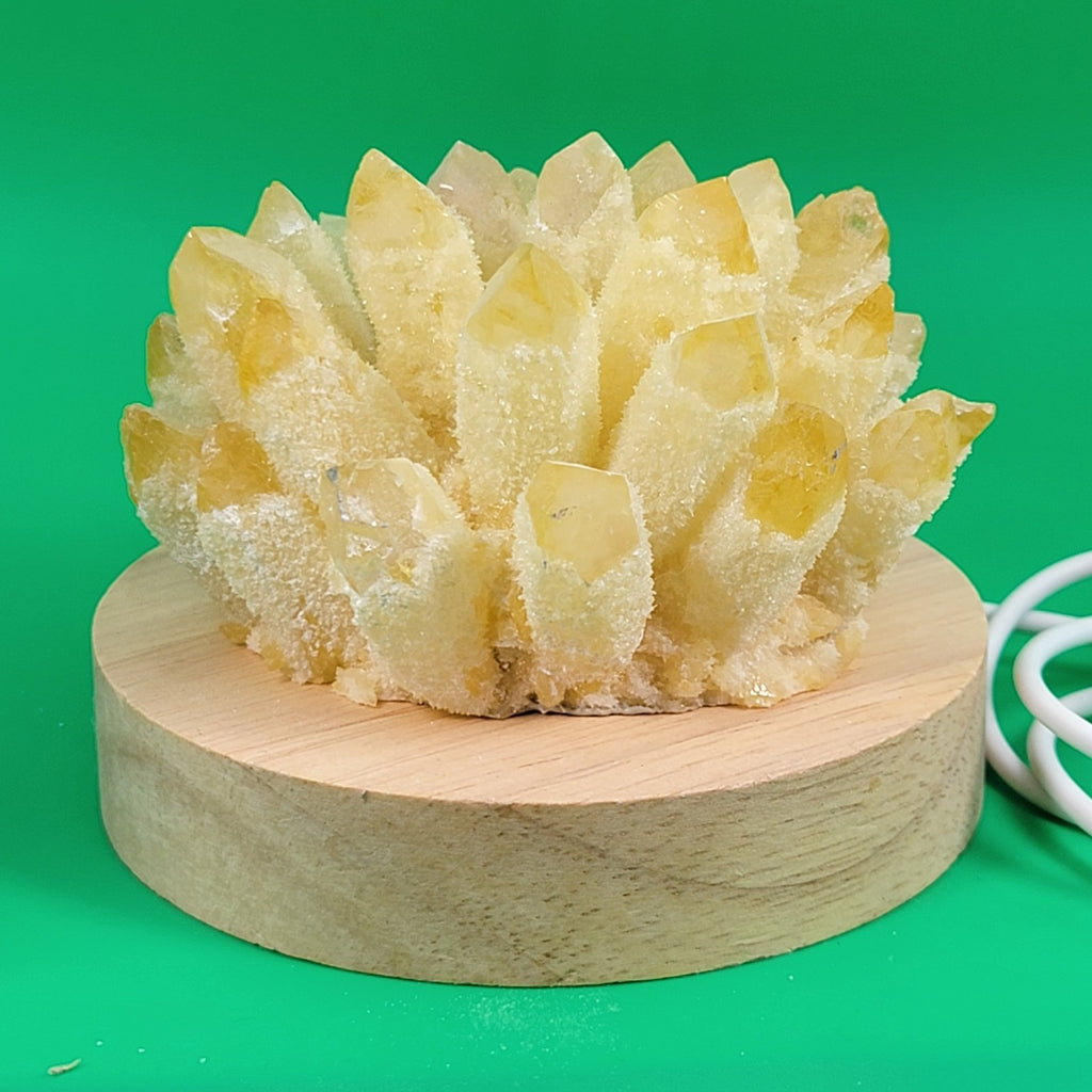 NaturalRaw Citrine Phantom Cluster color Changing nighltight