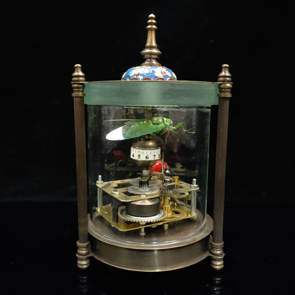 Antique Collection Exquisite Brass Glass Mechanical Clock